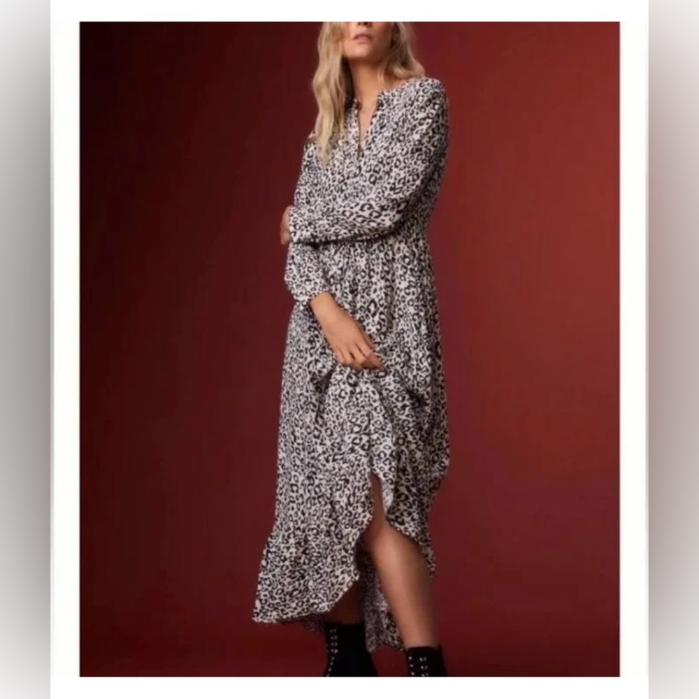 Anthropologie Mare Mare Leopard Print Maxi Dress
